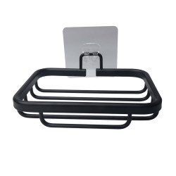 Porte-Savon Aluminium Noir - Fixation Adhésive - Douceur d'Intérieur