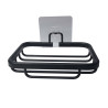 PORTE SAVON ALU NOIR + ADHESIF 5x14x10CM