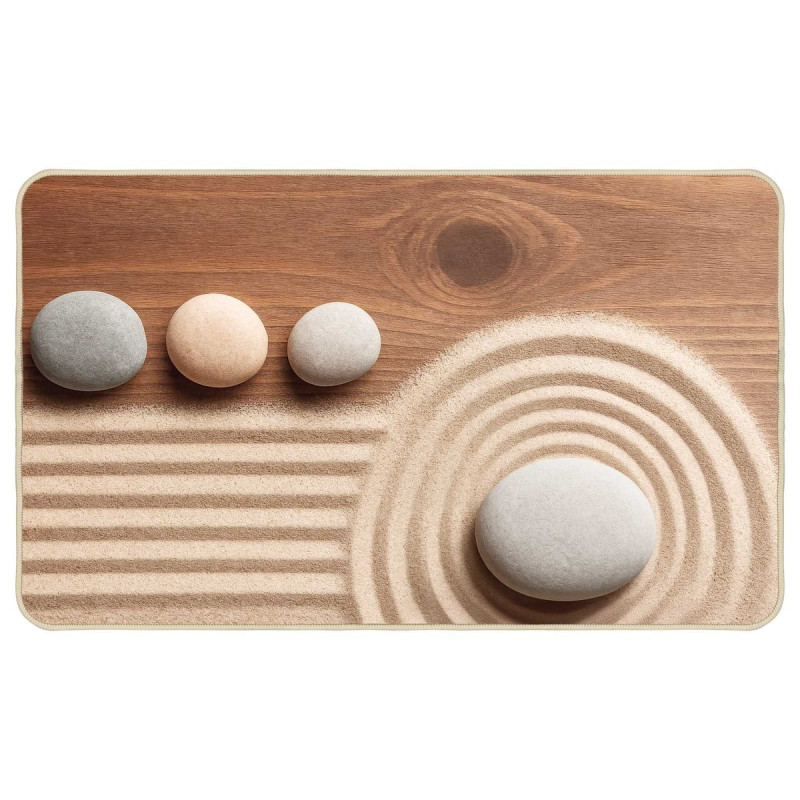 Tapis d'Intérieur Zenia 45x75 cm - Imprimé Jardin Zen et Galets Tapis d'Intérieur Zenia 45x75 cm - Imprimé Jardin Zen et Galets