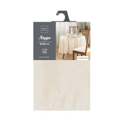 Nappe Ronde Pauline Écru Ø180 cm - Effet Lin 8/10 Couverts