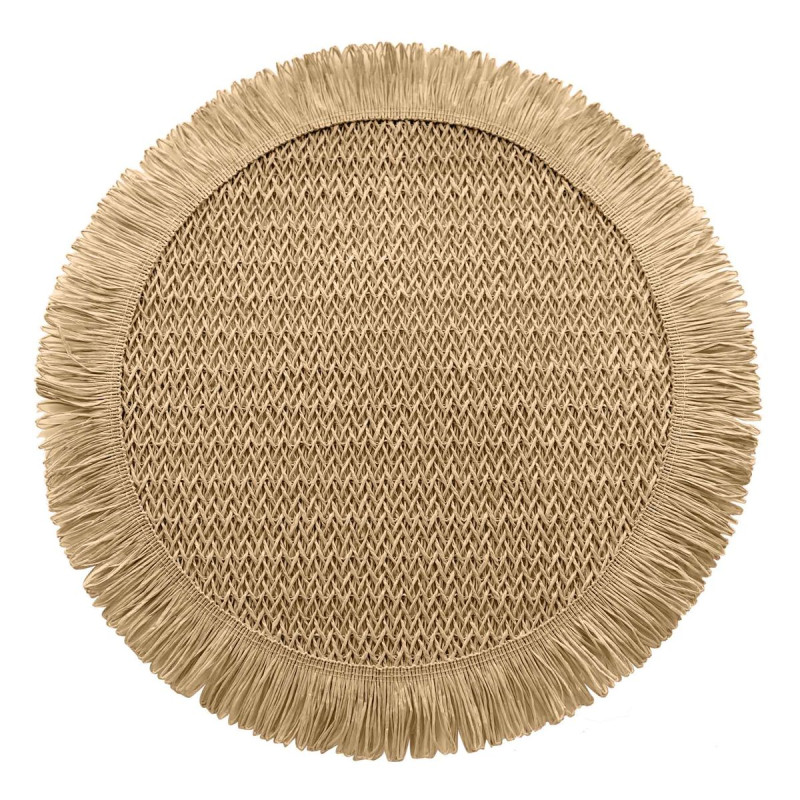 Set de Table Rond Pepita Camel Ø38cm en Fibre de Papier Tressée Set de Table Rond Pepita Camel Ø38cm en Fibre de Papier Tressée