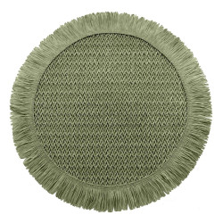 Set de Table Rond Pepita Sauge Ø38cm en Fibre de Papier Tressée