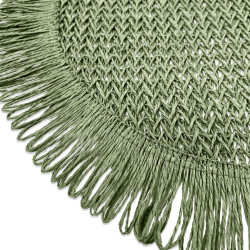 Set de Table Rond Pepita Sauge Ø38cm en Fibre de Papier Tressée