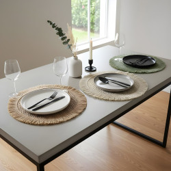 Set de Table Rond Pepita Sauge Ø38cm en Fibre de Papier Tressée