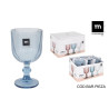 Verre à Pied Sonella Bleu 360cc - Design Ciselé 16,5cm Verre à Pied Sonella Bleu 360cc - Design Ciselé 16,5cm