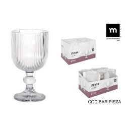 Verre à Pied Zenya Transparent 360cc - Design Ciselé D9x16cm