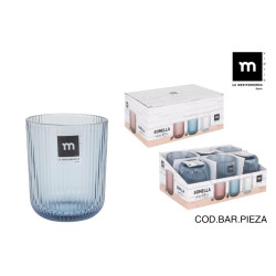 Verre Gobelet Sonella Bleu 270cc - Design Ciselé 9cm