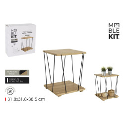 Table d'Appoint Design Bois et Métal Noir - Moblekit 38,5cm