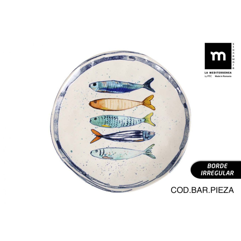 ASSIETTE PLATE 26cm "PEIXE" BORD IRREGUL ASSIETTE PLATE 26cm "PEIXE" BORD IRREGUL