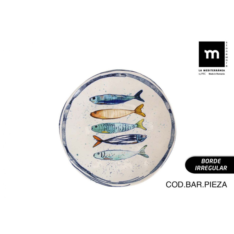 ASSIETTE DESSERT 20cm "PEIXE" BORD IRREG