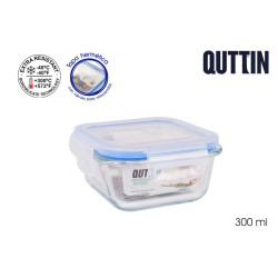 Boîte Hermétique Carrée en Verre 0,3L - Quttin 12x12cm