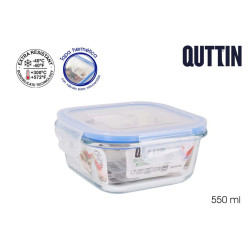 BOITE VERRE HERMET 0,55L CARRE.COUV.HERM