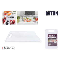 Planche à Découper Professionnelle 33x20x1cm - Quttin Blanc