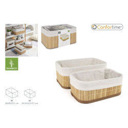 SET 2 PANIERS EN BAMBOU 28X18XH13,5CM/ 2