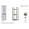 ETAGERE 3 NIVEAUX NOIR/BOIS 29x23.5x80cm
