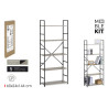 ETAGERE 5 TAB NOIR/BOIS 60X24XH144CM BOI