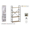 Étagère 4 Niveaux Métal Noir et Bois - 58,6 x 23,5 x 112 cm | Confortime Étagère 4 Niveaux Métal Noir et Bois - 58,6 x 23,5 x 112 cm | Confortime