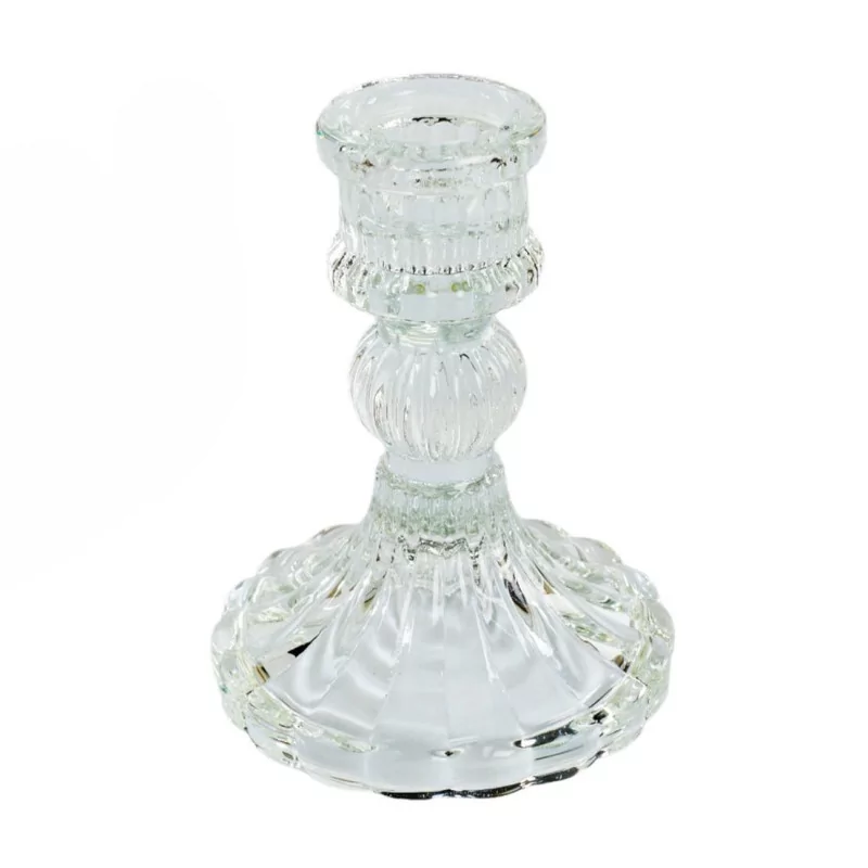 Bougeoir Classique sur Pied en Verre Transparent Bougeoir Classique sur Pied en Verre Transparent