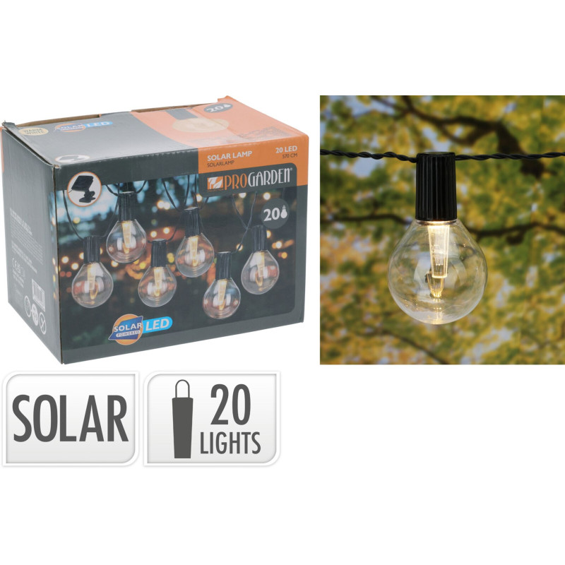 Guirlande Solaire 20 LED Blanc Chaud 570 cm | ProGarden Guirlande Solaire 20 LED Blanc Chaud 570 cm | ProGarden