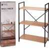 Étagère Murale Industrielle 3 Niveaux - Métal Noir et Bois MDF 84cm