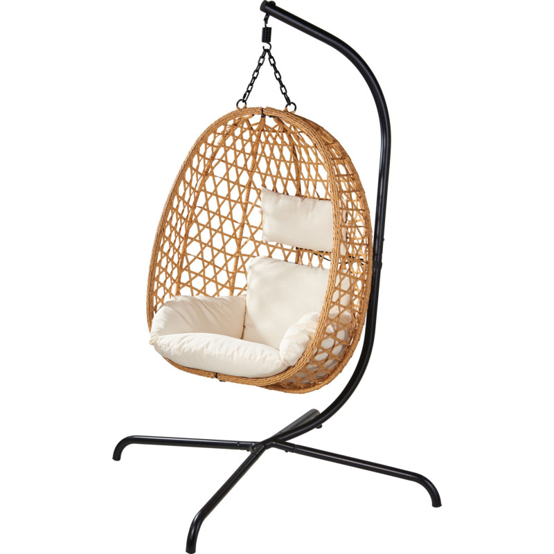 Fauteuil Suspendu "COCON" avec Support 195cm - Rotin Marron & Acier Fauteuil Suspendu "COCON" avec Support 195cm - Rotin Marron & Acier