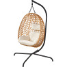 Fauteuil Suspendu "COCON" avec Support 195cm - Rotin Marron & Acier