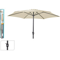 Parasol Droit Écru Ø 3m - Mât 48mm avec Manivelle