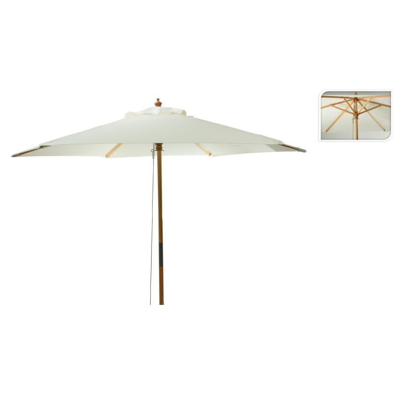 Parasol DROIT en bois D2,5m Écru