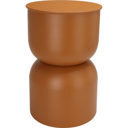 Table d'Appoint Design Métal Caramel Ø 31 cm