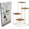 Porte plante escalier Blanc et MDF 4 éta