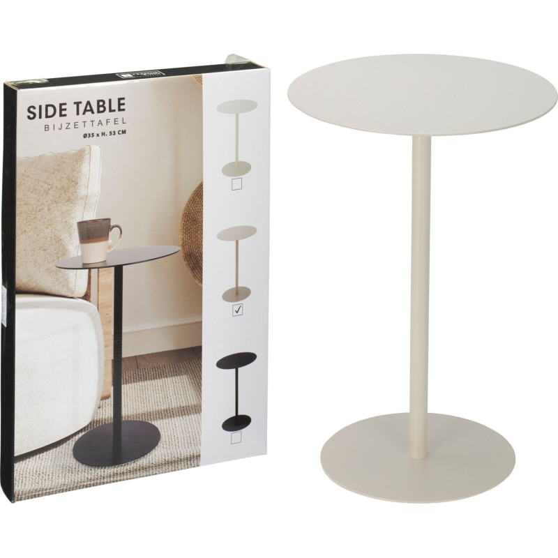 Bout de canapé rond BLANC D35H53cm