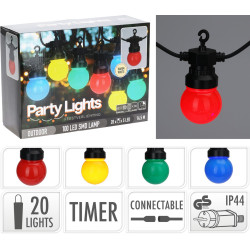 Guirlande Guinguette Extérieure 20 LED G50 Multicolore - 14,5m