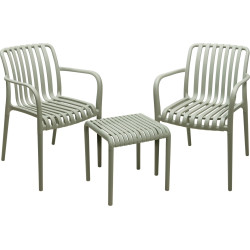 Set "HARRY" 2 Fauteuils + 1 Tabl Vert