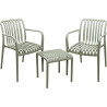 Set "HARRY" 2 Fauteuils + 1 Tabl Vert