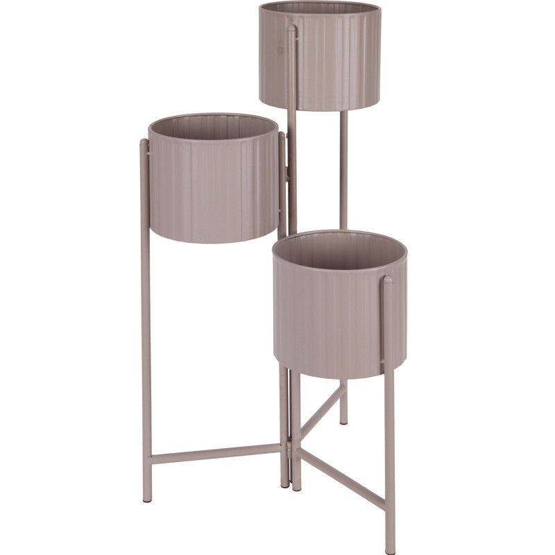 Porte plante Triple en métal TAUPE