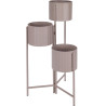 Porte-Plante Triple en Métal Taupe - 3 Étages | H 68 cm