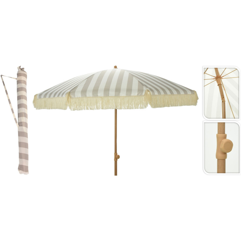 Parasol DROIT Rayé D2M TAUPE