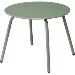 Petite Table d'Appoint en Métal Vert Mat Ø 50 cm