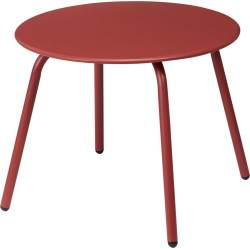 Petite Table d'Appoint Métal Terracotta Mat Ø 50 cm