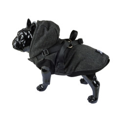MANTEAU TWEED CAPUCHE M/35CM ANTHRA ET H