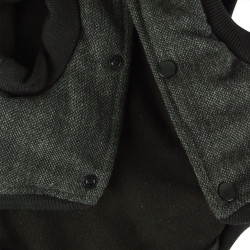 MANTEAU TWEED CAPUCHE M/35CM ANTHRA ET H