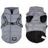 Doudoune Chien Grise 45cm | Harnais Réfléchissant & Isolation Thermique