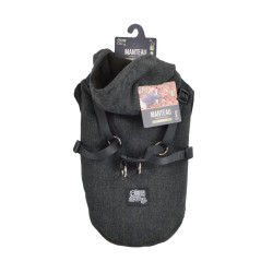 MANTEAU TWEED CAPUCHE XL/55CM ANTHRA ET