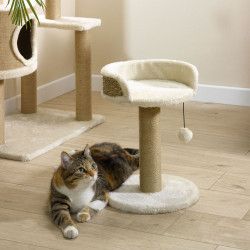 ARBRE A CHAT AVEC JOUET H.40CM ECRU NOMA