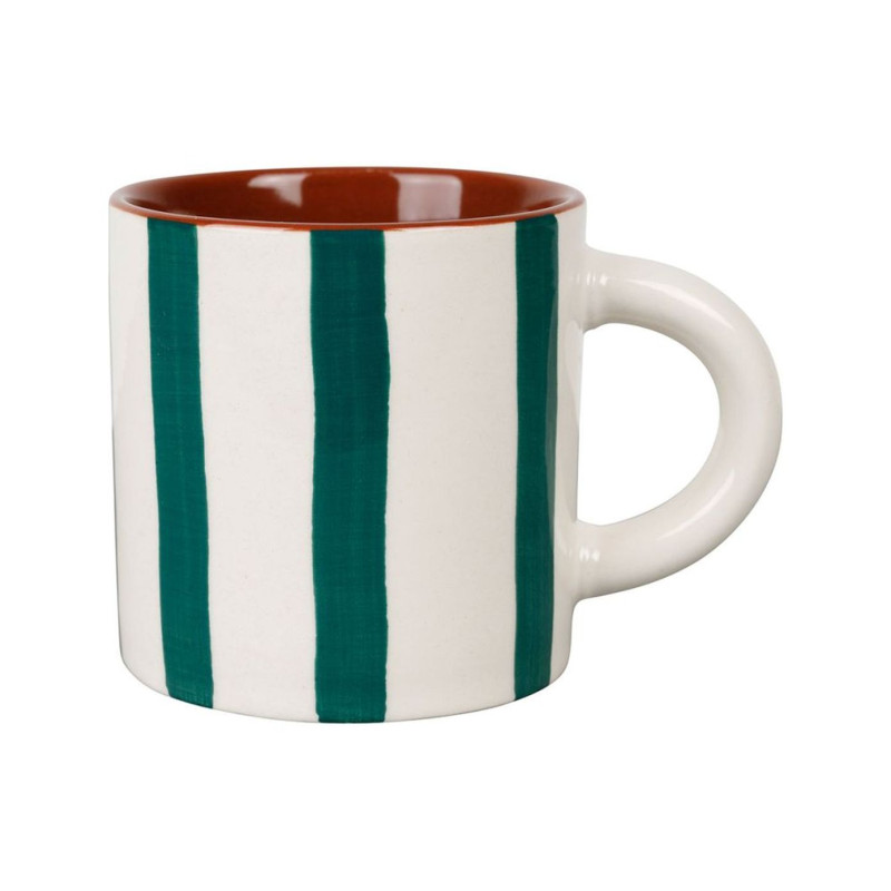 Tasse à Café en Grès Alaria 17cl | Blanc & Émeraude Tasse à Café en Grès Alaria 17cl | Blanc & Émeraude