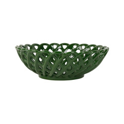 Coupe en Grès Colorea Émeraude D25,5 cm | Saladier Ajouré Design