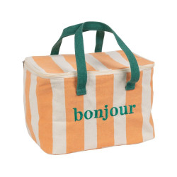 Sac Isotherme Palma "Bonjour" Corail & Vert | Lunch Bag 6,5L