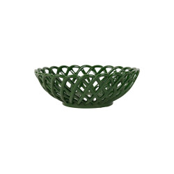 Coupe en Grès Tressé Colorea Émeraude D20 cm