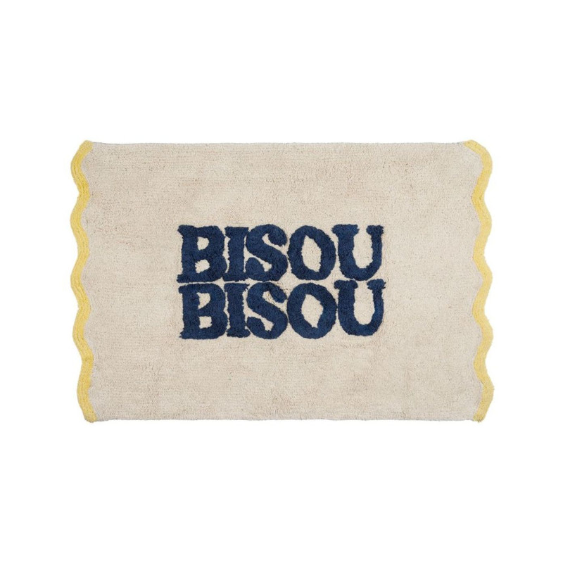 TAPIS TUFTE "BISOU" NOMADEA BLEU 90X60
