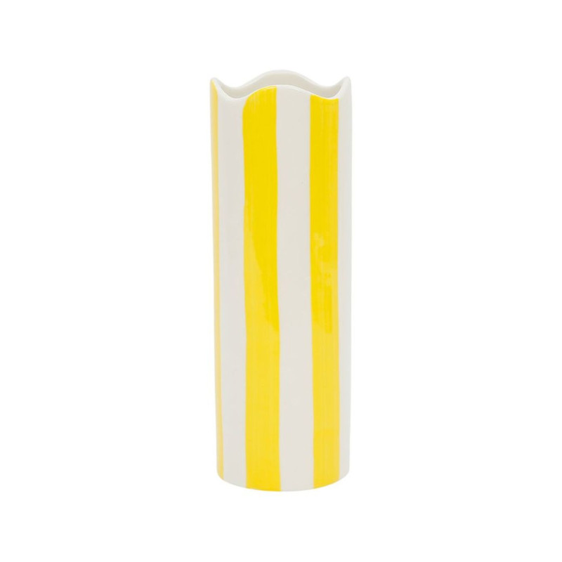 Vase en Grès Artist Écru et Jaune H23,5 cm Vase en Grès Artist Écru et Jaune H23,5 cm